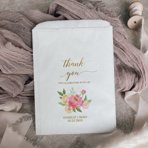 Sacolinha Pêssego e flores cor-de-rosa da peônia que Weddi