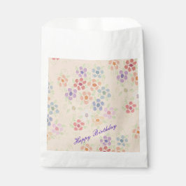 Sacolinha Pêssego Pastel e Flor Rosa