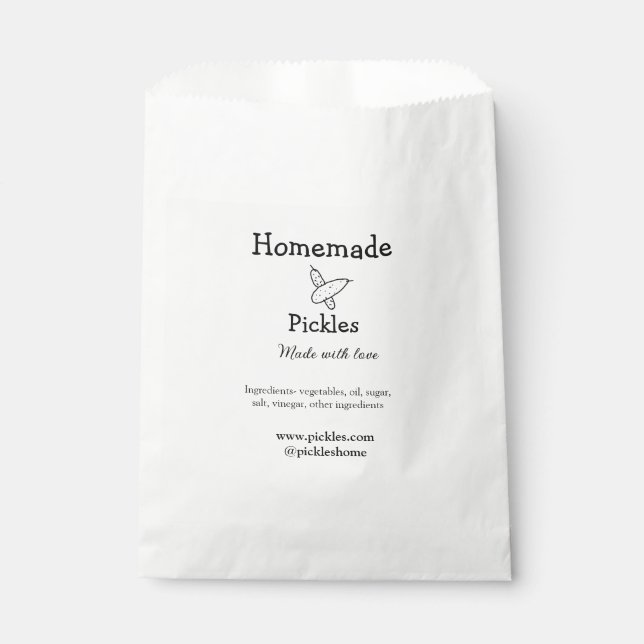 Sacolinha Picles feitos em casa com amor adicionar texto sit (Frente)