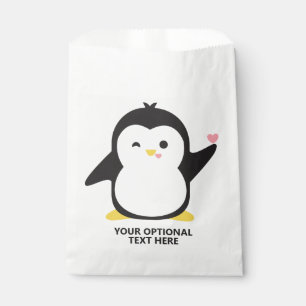 Sacolinha Pinguim de Cubo de Texto Personalizado