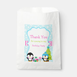 Sacolinha Pinguins Cachorros de inverno de Natal