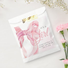 Sacolinha Pink Bow Girl Baby Shower