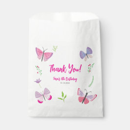 Sacolinha Pink Butterfly Favour Bag