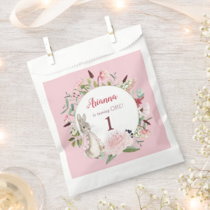 Sacolinha Pink clássico Peter o Rabbit Floral Birthday