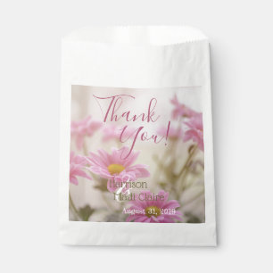 Sacolinha Pink Daisy Wedding Favorece Bag Flores Românticas