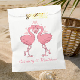 Sacolinha Pink Flamingo Wedding Tropical Hawaiian Luau Beach