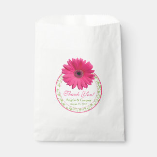 Sacolinha Pink Gerber Daisy Green Candy Buffet Favor do Casa