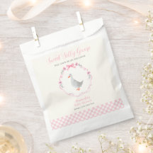 Pink Gingham Woodland Silly Goose Girl Baby Shower