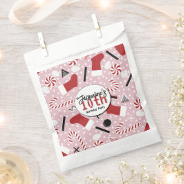 Sacolinha Pink Retro Christmas Peppermint Birthday