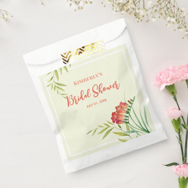 Sacolinha Pintura em Aquarela de Crocosmia Laranja para Chá  (Selado)