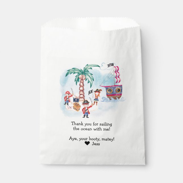 Sacolinha Piratas Treasure Hunt Map Kids Boy Aniversário (Frente)