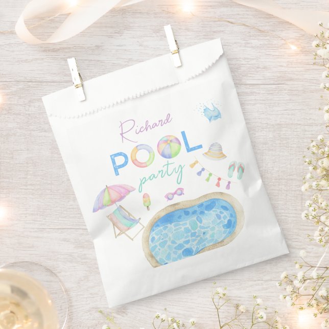 Sacolinha Piscina de Piscina de Aquarela (Cortado)