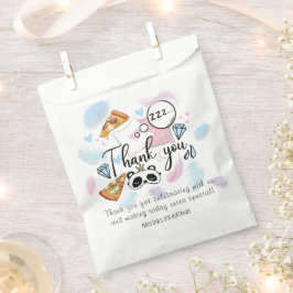 Sacolinha Pizza e Pijamas - Partido Personalizado do Sumbant