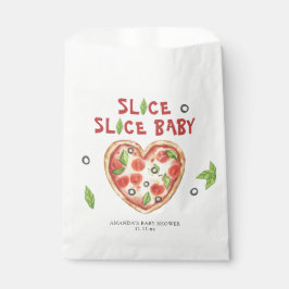 Sacolinha pizza heart watercolor baby shower