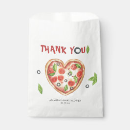 Sacolinha pizza heart watercolor baby shower THANKS