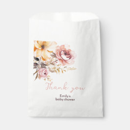 Sacolinha Placa de chá de fraldas de menina cor-de-rosa embe