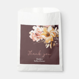 Sacolinha Placa de chá de fraldas de menina cor-de-rosa embe