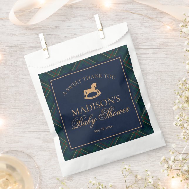 Sacolinha Plaid Classic Rocking Horse Baby Shower Dessert (Cortado)