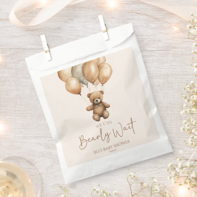 Sacolinha Podemos Esperar Boho Teddy Bear Chá de fraldas (Cortado)