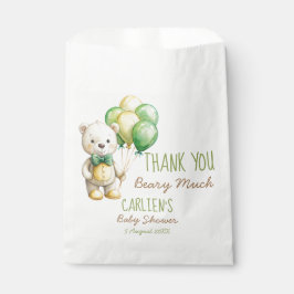 Sacolinha Podemos esperar o chá de fraldas do urso verde