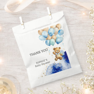 Sacolinha Podemos Esperar Um Chá de fraldas Real Azul E Dour