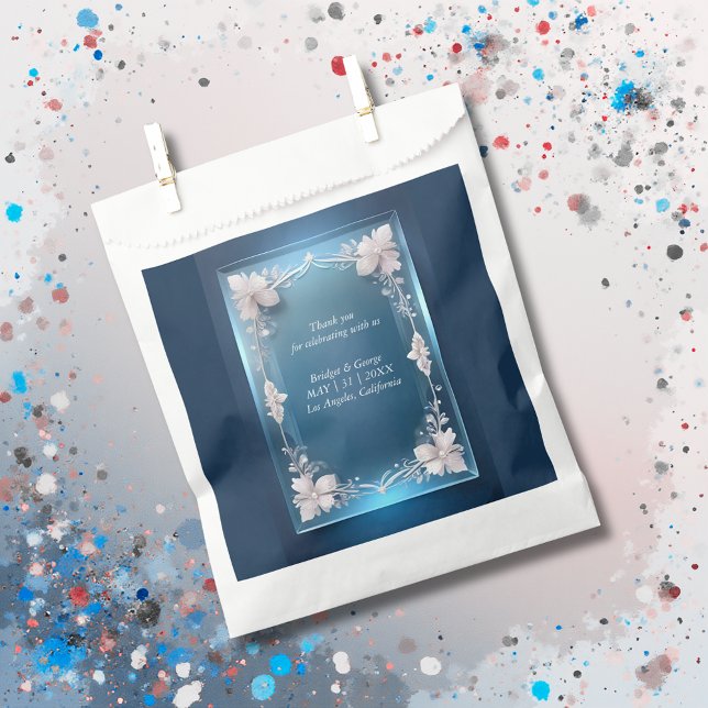 Sacolinha poeira azul deco ornamentado quadro (Criador carregado)