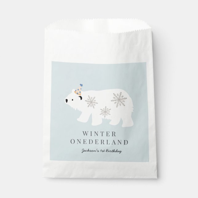 Sacolinha Polar Bear Winter Onederland primeiro aniversario  (Frente)