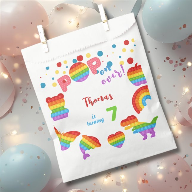 Sacolinha Pop! Criança de aniversário do Pastel pop it (Criador carregado)