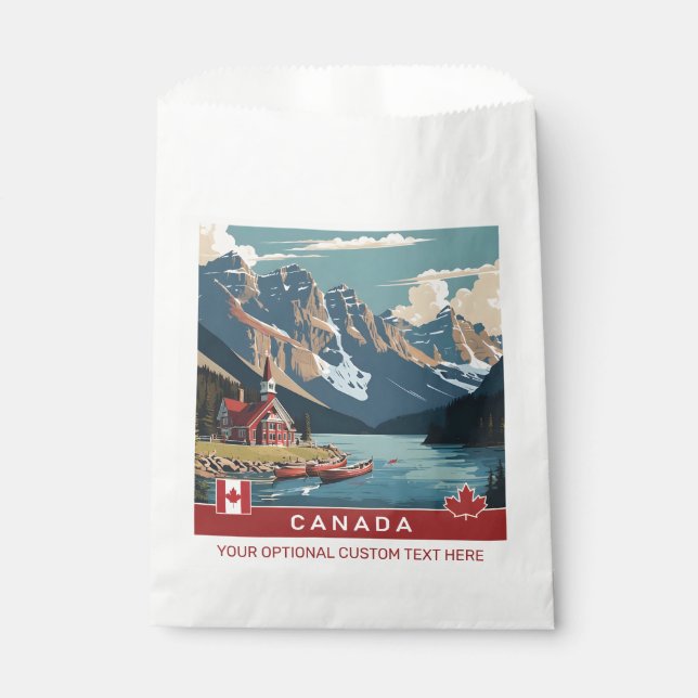 Sacolinha Poster de viagens Canadá de Texto Personalizado (Frente)