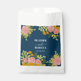 Sacolinha Presente Botânico Casamento Azul Escuro Floral