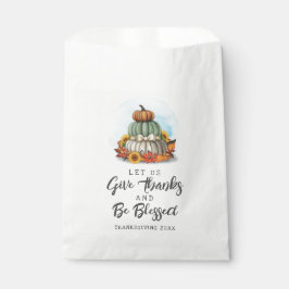 Sacolinha Presente de Abóbora de Girassol de Ação de Graças 