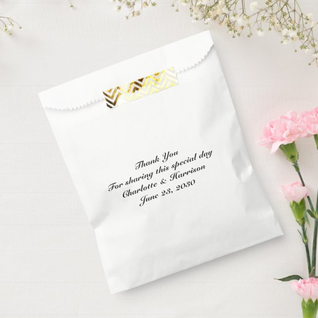 Sacolinha Presente de casamento branco preto com script pers (Selado)