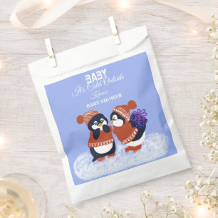 Sacolinha Presente de Chá de fraldas de aniversário de neve 