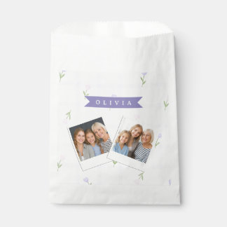 Sacolinha Presente Personalizado com Nome Floral Xadrez Lava