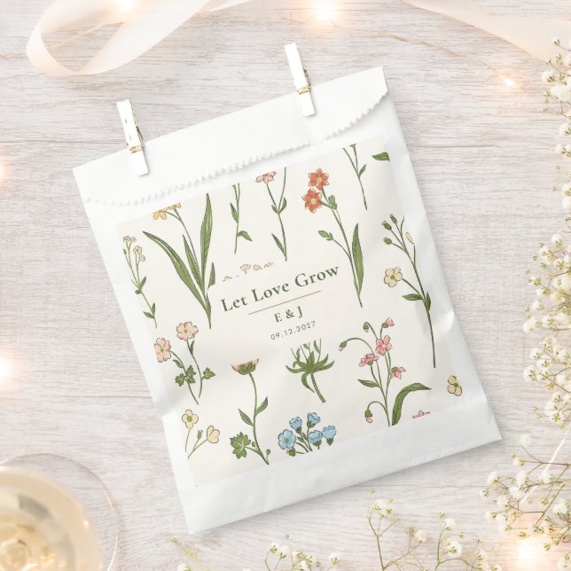 Sacolinha Presente Personalizado de Flor Silvestre Rústica p (Cortado)