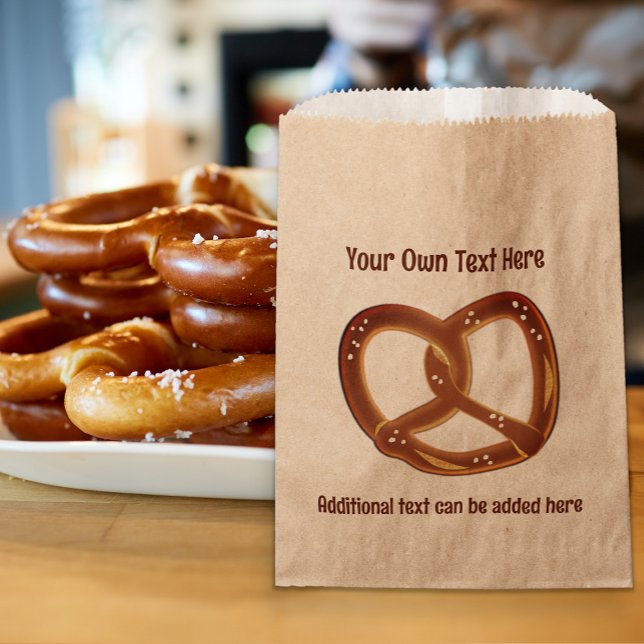 Sacolinha Pretzel - Nó de Pão Suave - Texto personalizado de (Criador carregado)