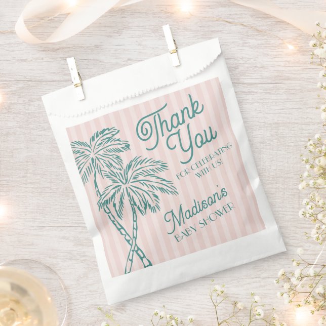 Sacolinha Primavera de Palma Rosa Pastel Beach Chá de fralda (Cortado)