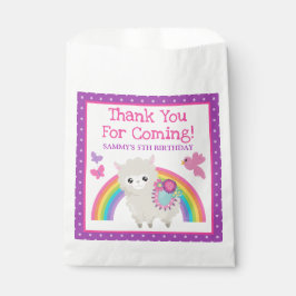 Sacolinha Primavera Floral Llama e Arco-íris Aniversário