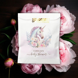 Sacolinha Primavera Unicorn Chá de fraldas Watercolor