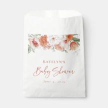 Primavera Watercolor Peach Floral Girl Chá de fral