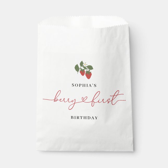 Sacolinha Primeira Festa de aniversário de Berry da Rapariga (Frente)