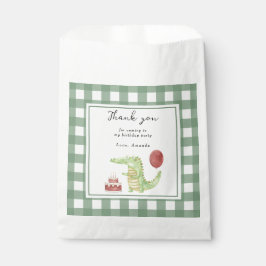 Sacolinha Primeiro aniversario Crocodilo de Aquarela Obrigad