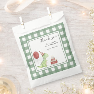 Sacolinha Primeiro aniversario de Dinossauro de Aquarela Obr