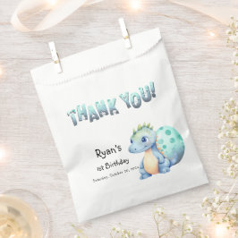 Sacolinha Primeiro aniversario de Dinossauro de Cores Aquáti