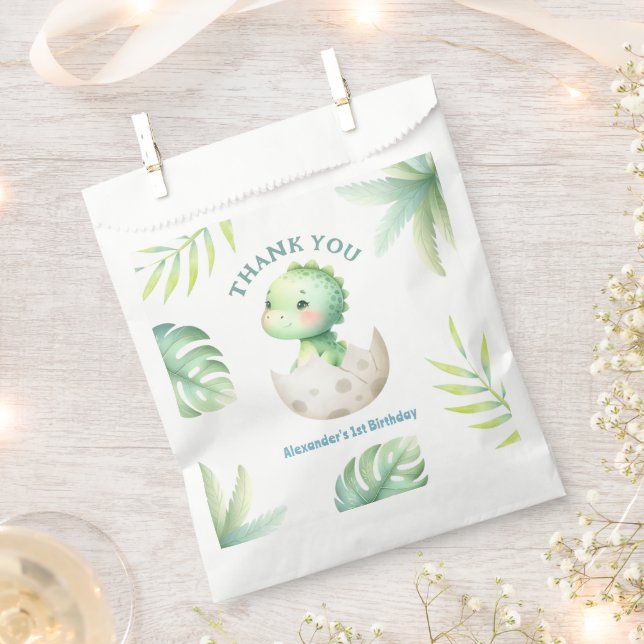 Sacolinha Primeiro aniversario de Dinossauro Selva Dino Cute (Cortado)