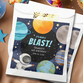 Sacolinha Primeiro aniversario de Espaço Exterior Moderno Co