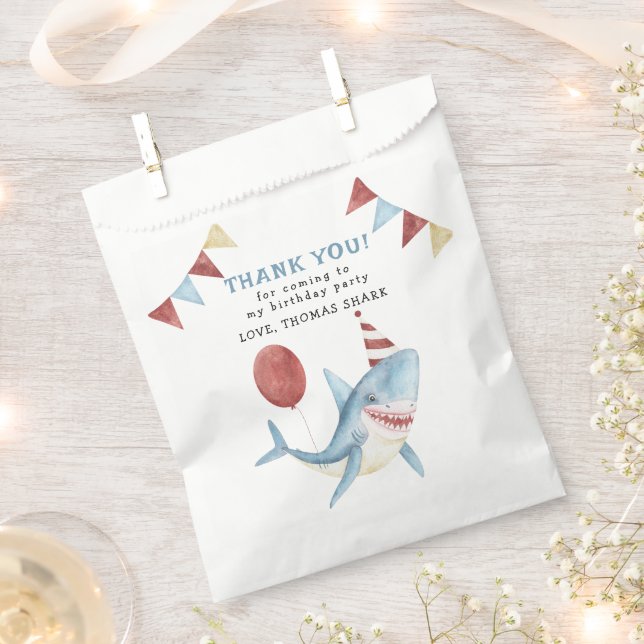 Sacolinha Primeiro aniversario De Tubarão Bebês Sob O Mar Ob (Cortado)