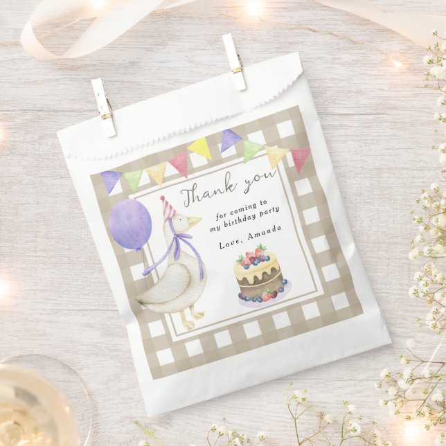 Sacolinha Primeiro aniversario Goose Obrigado por vir (Cortado)