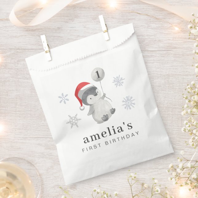 Sacolinha Primeiro aniversario Penguin Balloon (Cortado)