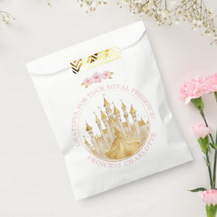 Sacolinha Princesa Birthday Favor Bag - Rosa e Dourado Real